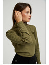 Moodo Svijetlo maslinasti ženski top s dugim rukavima