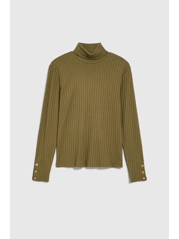 Moodo Svijetlo maslinasti ženski top s dugim rukavima