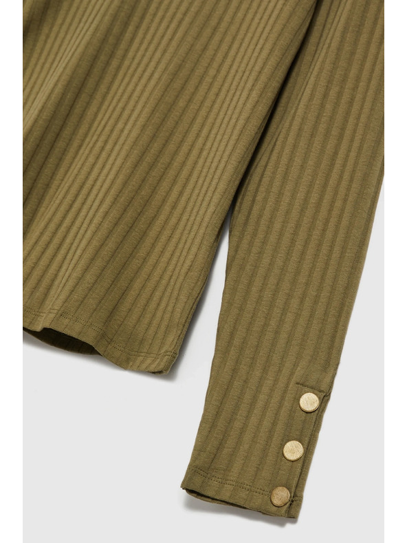 Moodo Svijetlo maslinasti ženski top s dugim rukavima