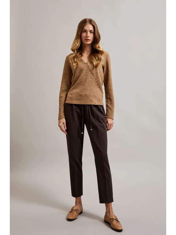 Moodo Bež ženski top s dugim rukavima