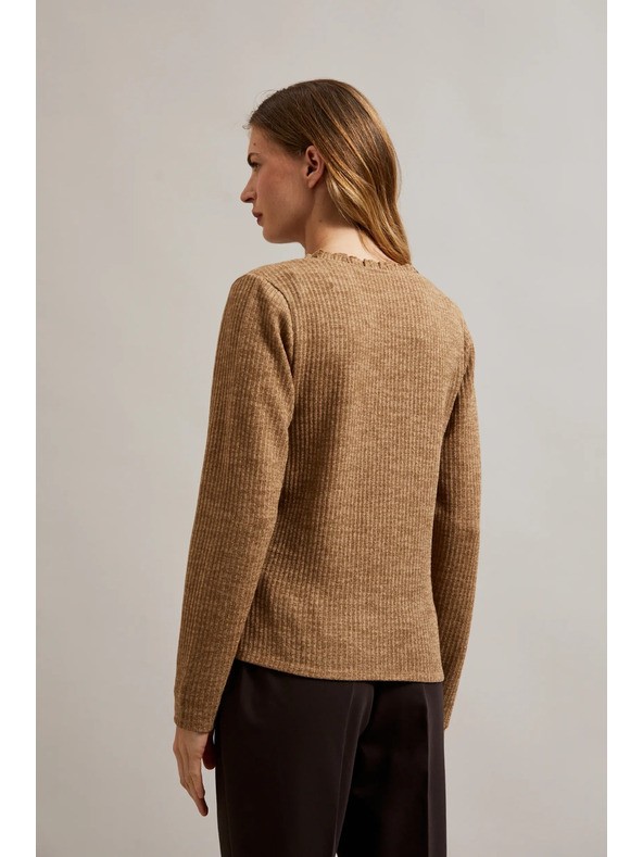 Moodo Bež ženski top s dugim rukavima