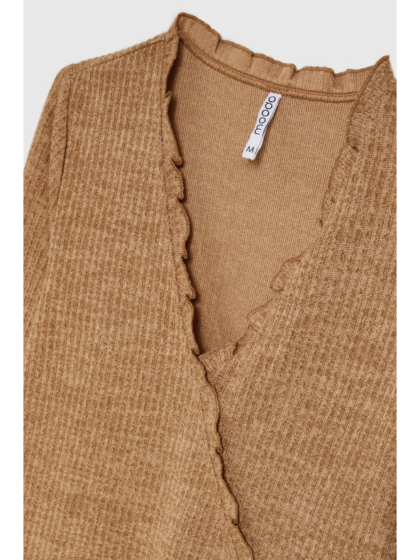 Moodo Bež ženski top s dugim rukavima