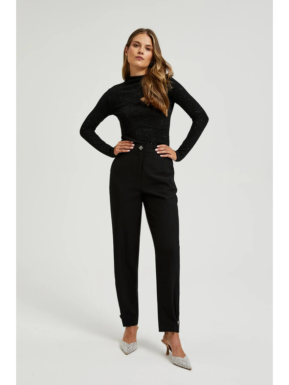 Moodo Crni ženski top s dugim rukavima