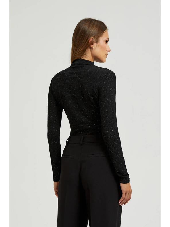 Moodo Crni ženski top s dugim rukavima