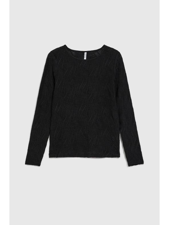 Moodo Crni ženski top s dugim rukavima