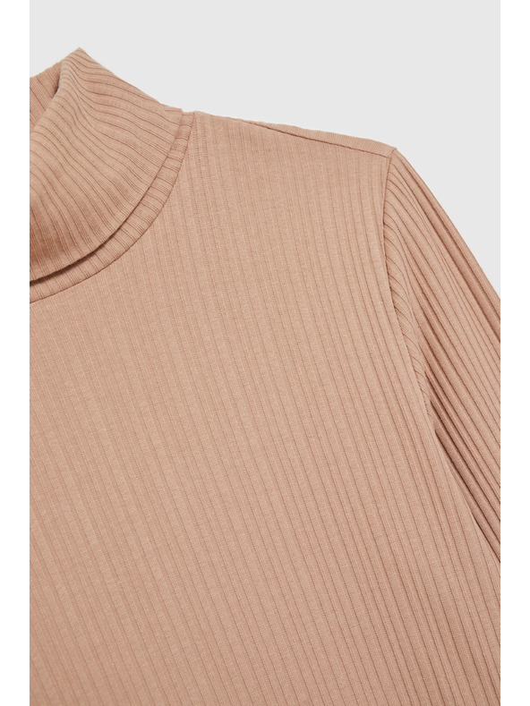 Moodo Smeđi ženski top s dugim rukavima