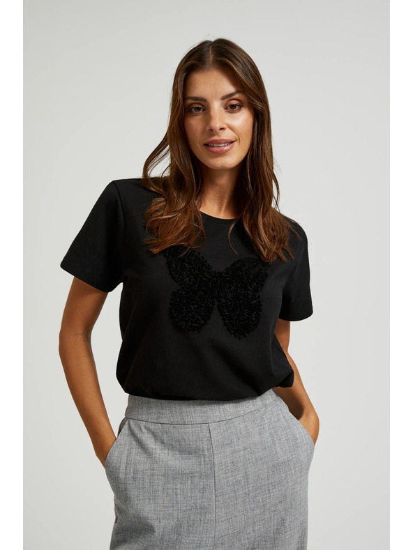 Moodo Crna majica s kratkim rukavima