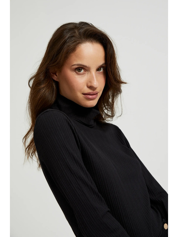 Moodo Crni ženski top s dugim rukavima