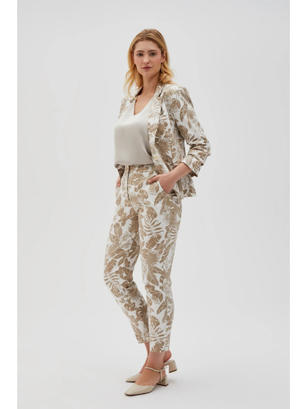 Moodo Bijele ženske cvjetne hlače Moodo