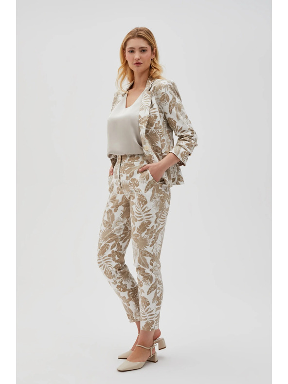 Moodo Bijele ženske cvjetne hlače Moodo