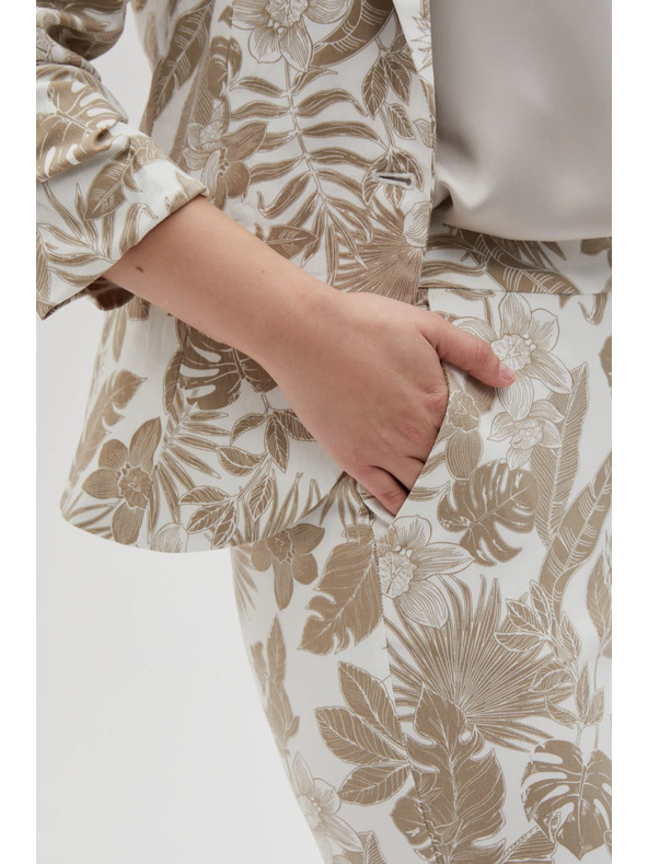 Moodo Bijele ženske cvjetne hlače Moodo