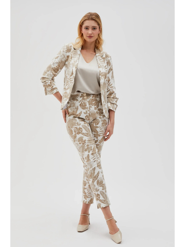 Moodo Bijele ženske cvjetne hlače Moodo