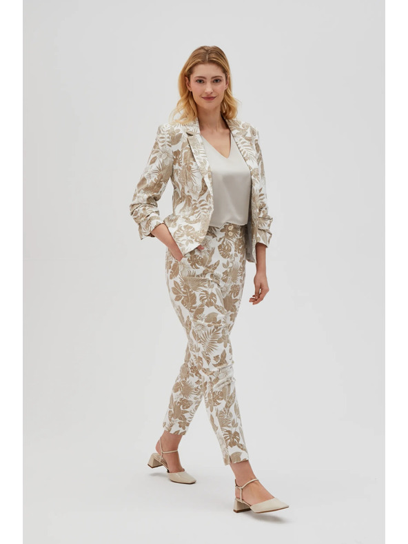 Moodo Bijele ženske cvjetne hlače Moodo