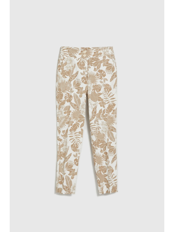 Moodo Bijele ženske cvjetne hlače Moodo