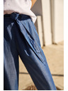 Moodo Plave ženske široke hlače Moodo