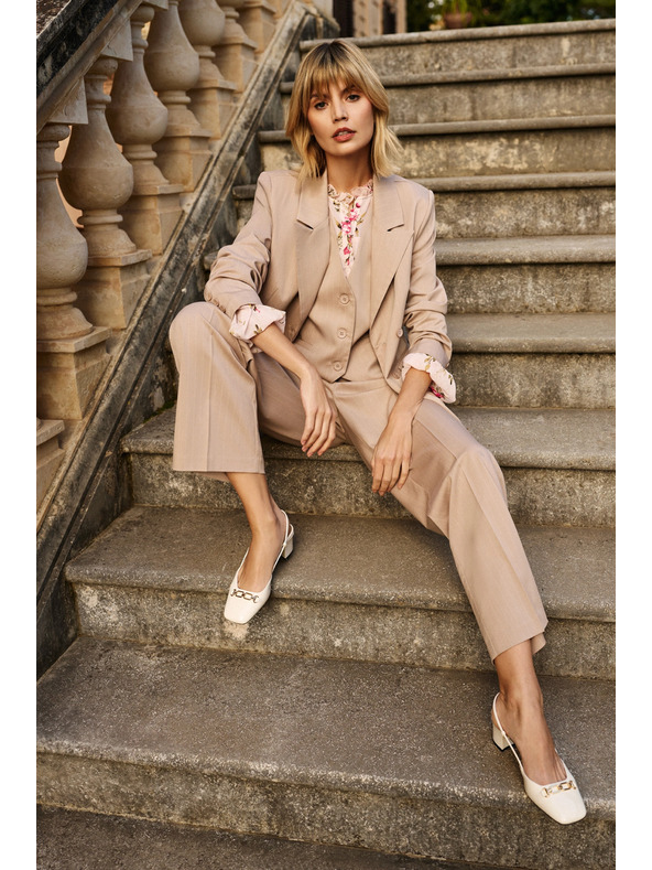 Moodo Bež ženske svečane hlače Moodo