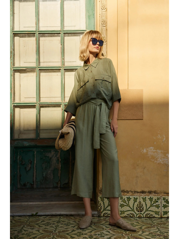 Moodo Maslinaste ženske hlače Moodo