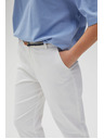 Moodo Bijele ženske hlače s pojasom Moodo