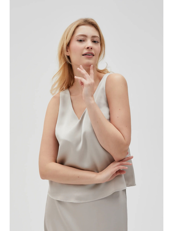 Moodo Bež ženska bluza bez rukava Moodo