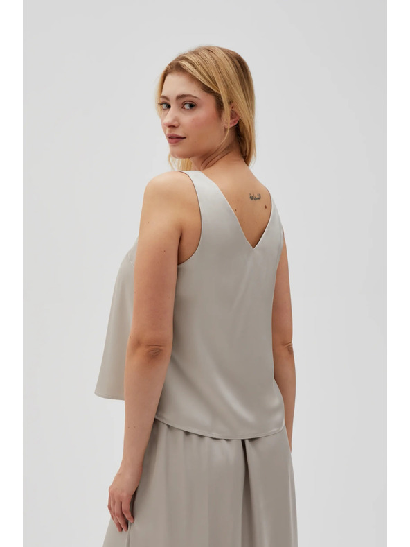 Moodo Bež ženska bluza bez rukava Moodo