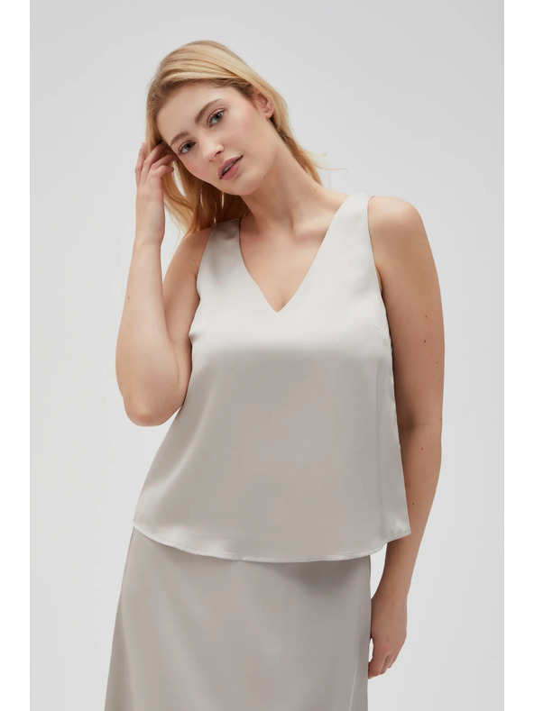 Moodo Bež ženska bluza bez rukava Moodo