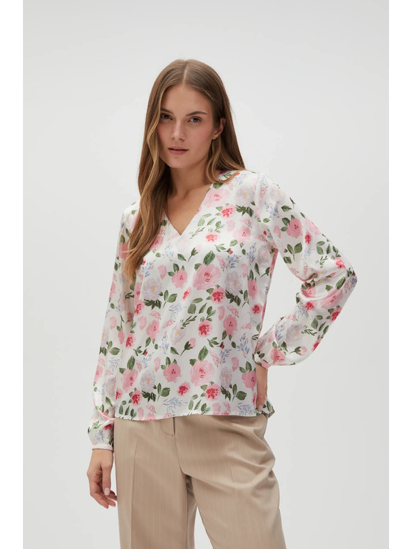 Moodo Bijela ženska cvjetna bluza Moodo