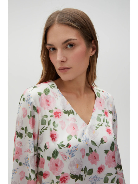 Moodo Bijela ženska cvjetna bluza Moodo
