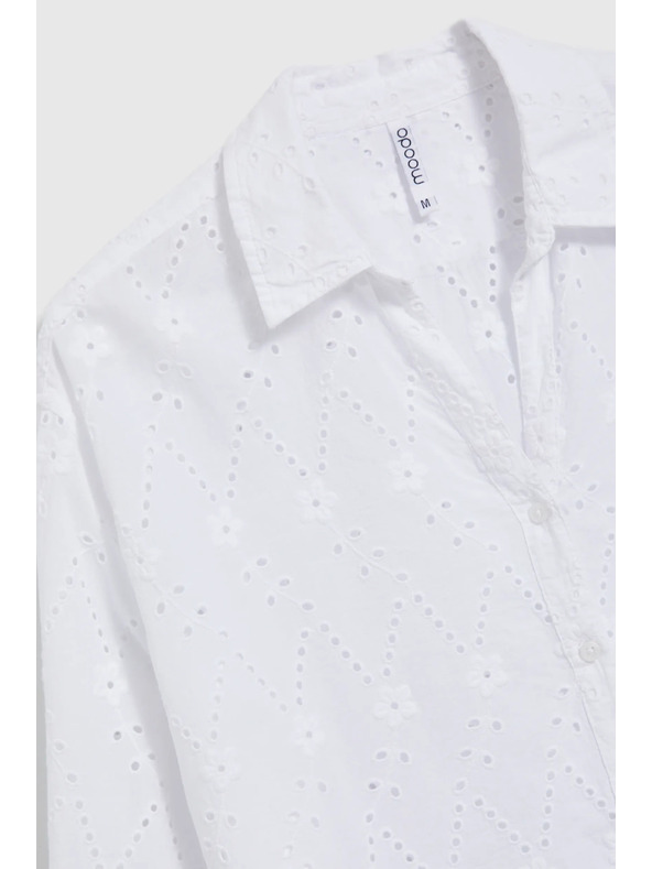 Moodo Bijela ženska madeira košulja Moodo