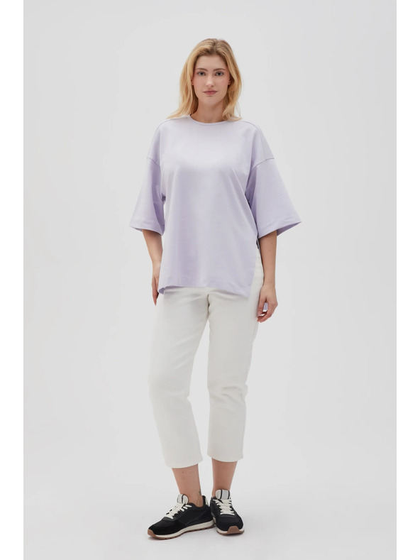 Moodo Lila ženski hoodie s prorezima Moodo