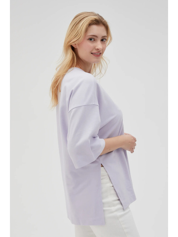 Moodo Lila ženski hoodie s prorezima Moodo