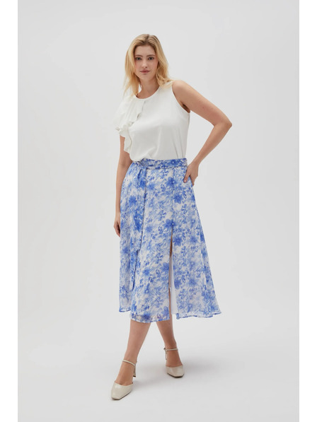 Moodo Plava ženska cvjetna suknja Moodo