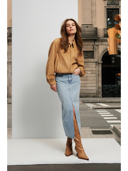 Moodo Dugačka traper suknja s prorezom Moodo