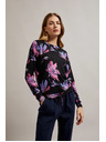 Moodo Ljubičasto-crni cvjetni džemper