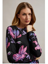 Moodo Ljubičasto-crni cvjetni džemper