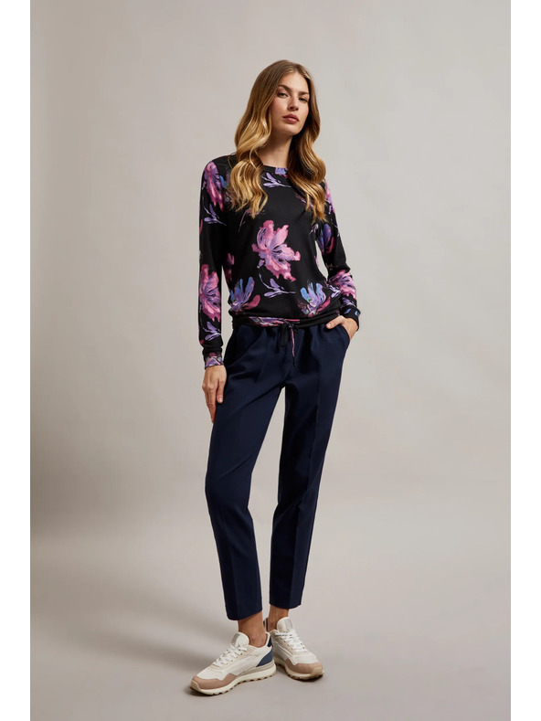 Moodo Ljubičasto-crni cvjetni džemper