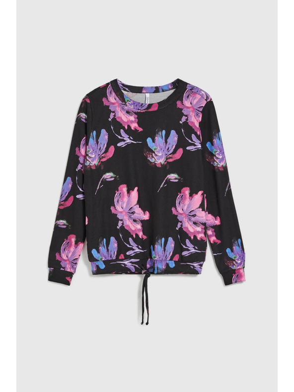 Moodo Ljubičasto-crni cvjetni džemper