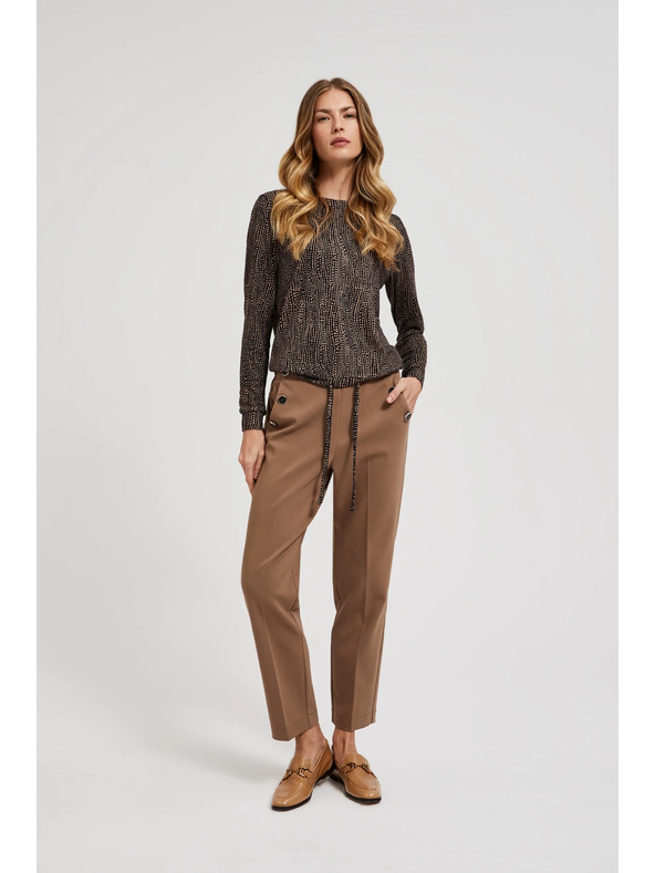 Moodo Smeđi melanž ženski džemper