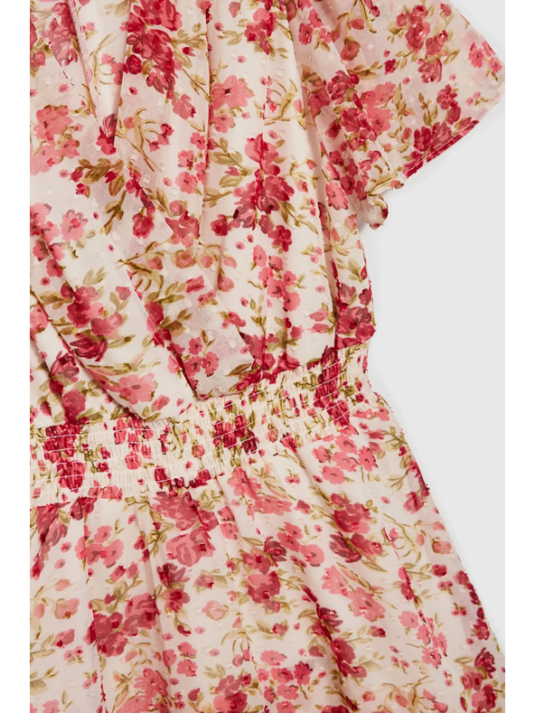 Moodo Bijelo-crvene cvjetne ženske haljine Moodo