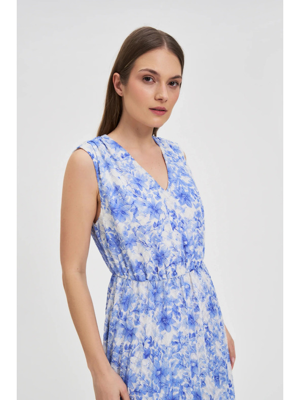 Moodo Uzorane plave ženske haljine Moodo