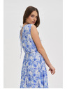 Moodo Uzorane plave ženske haljine Moodo