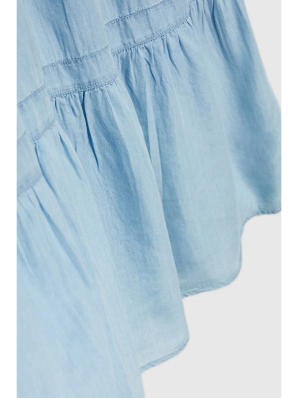 Moodo Svijetloplava midi haljina s volanima Moodo