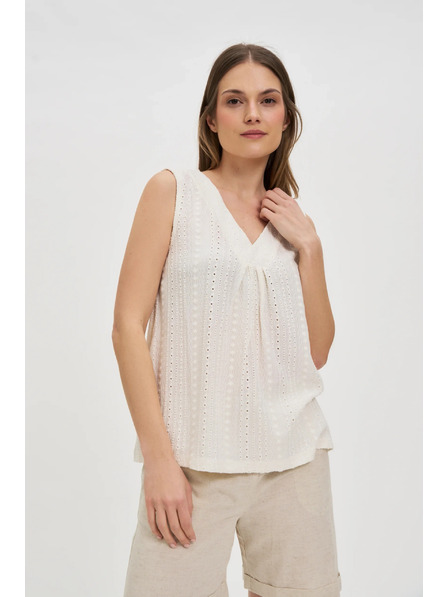 Moodo Kremasti ženski top bez rukava