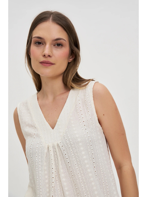 Moodo Kremasti ženski top bez rukava