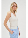 Moodo Bijeli ženski top s gumbima Moodo