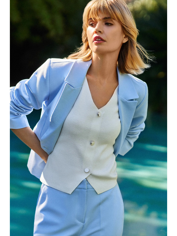 Moodo Bijeli ženski top s gumbima Moodo