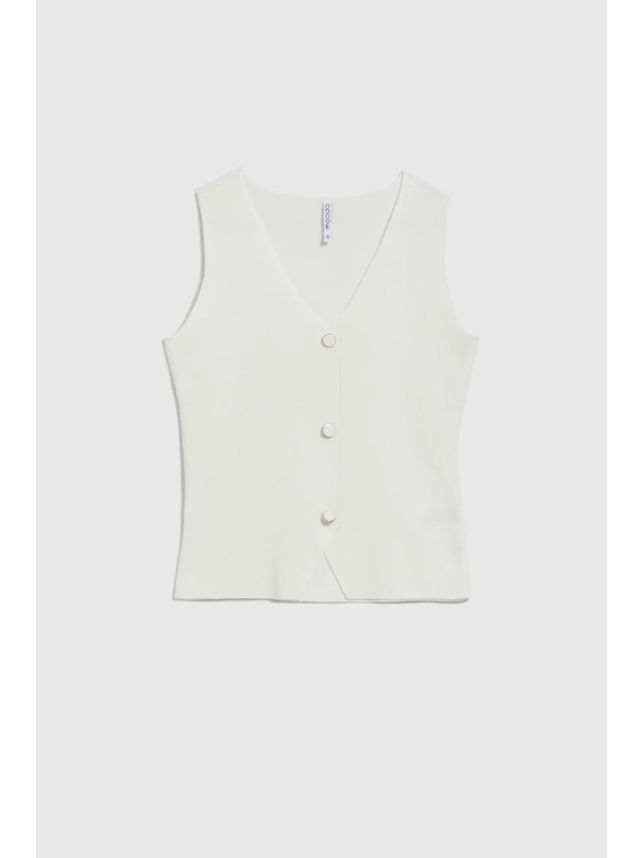 Moodo Bijeli ženski top s gumbima Moodo