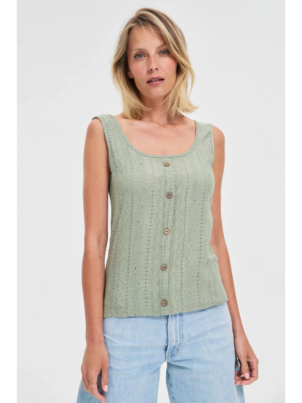 Moodo Maslinasti uzorak top s gumbima