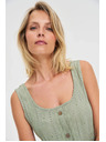 Moodo Maslinasti uzorak top s gumbima