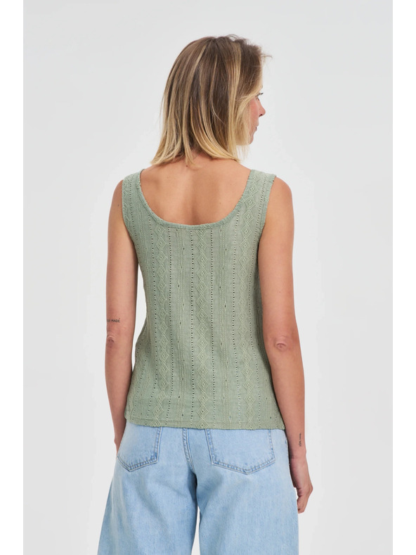 Moodo Maslinasti uzorak top s gumbima