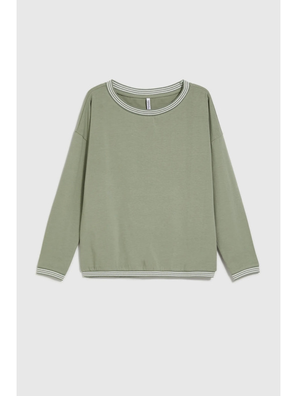 Moodo Maslinasta ženska majica dugih rukava Moodo